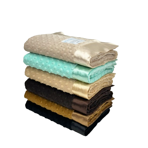 Minky Dot Baby Blanket Satin Border My Blankee