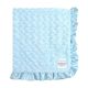 Luxe Rose Light Blue Ruffle Satin Baby Blankets