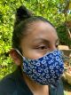 Face Mask Royal Blue Floral # 1 Triple Layer 100% Woven Pima Cotton Comfortable fit Reusable Washable Ships Same Day