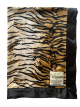 Tiger Minky With Black Satin Border Baby Blankets 
