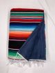 Brown Multi Color Serape With Navy Terry Back 56