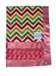 Chevron With Coral Luxe Rose Back Baby Blanket