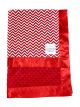 Chevron Mini red with Red Minky Dot Back Baby Blanket