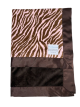 Zebra Brown and Pink With Luxe Brown Baby Blanket