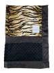 Tiger Minky With Black Minky Dot Baby Blanket