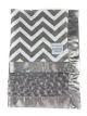 Big Chevron Silver With luxe Rose Silver Baby Blanket
