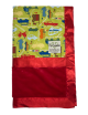 Organic Cotton Cars Green With Red Minky Baby Blanket