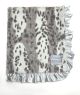 Luxe Silver Siberian Leopard Minky With Silver Satin Ruffle Baby Blankets 