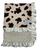 Cow Print Brown and cream With Luxe Rose Cream Ruffle Baby Blanket
