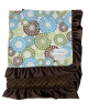 Organic Cotton Circle Wind With Brown Minky Dot Ruffle Baby Blanket