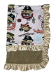 Pink Pirate Minky With Latte Minky Dot Ruffle Baby Blanket