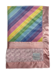 Rainbow Pastel minky Pink Luxe Rose Baby Blanket 