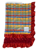 Colligate Multi Color With Red Luxe Rose Ruffle Baby Blanket