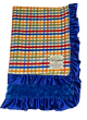 Colligate Multi With Electric Blue Luxe Rose Ruffle Baby Blanket