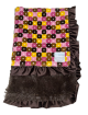 Foxy Boxy Minky With Luxe Brown Ruffle Baby Blanket