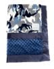 Camouflage Navy Blue luxe With Navy Blue Minky Dot Blanket