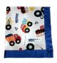 Hardhat Electric Blue on both sides With Flat Satin Border Baby Blanket 