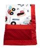 Hardhat With Red Minky Dot Back Baby Blanket 