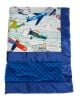 Fly With Me White Blue on both sides with Flat satin border Baby Blanket 