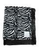 Zebra Black And White Luxe With Black Satin Border Blanket