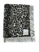 Leopard Steel Luxe Blankets  On Both Sides With Silver Satin Border Blankets 