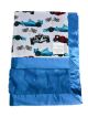 Race Car Vapor With Luxe Bella Turquoise Baby Blanket 