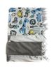 Safari Dreams Blue With Silver Luxe Baby Blanket
