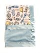 Safari Dreams Blue With Luxe Blue Back Baby Blanket