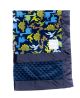 Dino Zoo Navy On both sides With Flat Satin Turquoise Baby Blanket 