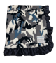 Navy Camoflauge Luxe Ruffle Baby Blanket