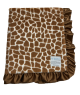 Giraffe Cream Ruffle Baby Blanket