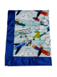 Fly With Me White Electric Blue on both sides Baby Blanket