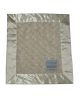 Ivory Luxe Rose Baby Security Blanket  – Soft Plush with Flat Satin Border & Personalized Embroidery Option


