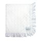 Luxe Rose White Ruffle Satin Baby Blankets