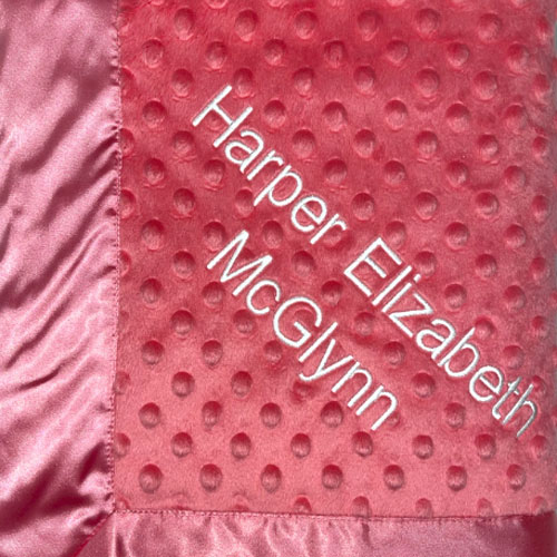 Minky Dot Baby Blanket Satin Border My Blankee