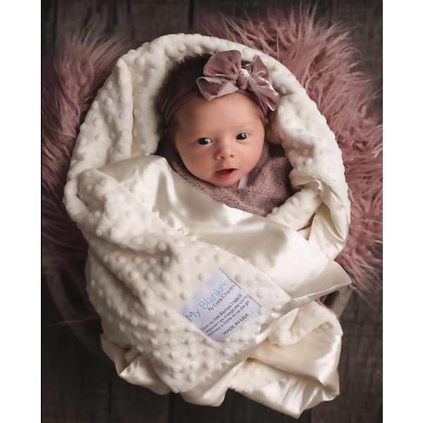 Personalized Minky Dot baby blanket — best birthday gift by My Blankee