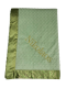 Personalized sage green minky dot baby blanket with satin border by My Blankee