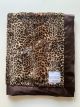 Leopard Luxe Brown Baby Receiving Blanket with Chocolate Brown Satin Border – Ultra Soft | My Blankee