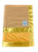 Chevron Mini Mango baby blanket with Mango Minky Dot fabric and silky satin trim – ultra-soft, cozy, and perfect for newborns and toddlers.