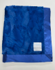 Luxe Bella electric blue security baby blanket with plush minky fabric and satin border, offering soft comfort and soothing for babies.