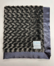 Luxe Rose Charcoal baby blanket with ultra-soft plush minky fabric and silky satin border, perfect for cuddling and comforting babies.

