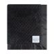 Minky Dot Black baby blanket with ultra-soft textured plush fabric and smooth satin border, perfect for cuddling babies and toddlers.