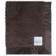 Minky Dot Chocolate Brown baby blanket with ultra-soft textured plush fabric and smooth satin border, perfect for babies and toddlers.