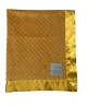 Minky Dot Mango baby blanket with soft plush texture and vibrant satin border, perfect for infants, toddlers, travel, and cozy comfort.