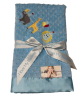 Personalized Party Animal Minky Dot Light Blue Baby Blanket – Soft & Adorable Baby Blanket with Embroidered Animal Designs