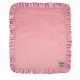 Minky Dot Rose Pink Ruffle Satin Stroller 30" X 35" Baby Blanket