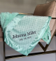 Personalized Minky Dot Luxe Bella Baby Blanket with soft plush fabric, satin trim, and custom embroidery, available in multiple colors and sizes.
Minky Dot Luxe Bella Baby Font: Georgia Thread Color# 2306