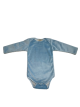 0–3 Months Long Sleeve Baby Bodysuit in Blue Minky Fabric with Snap Closures and Soft Pima Cotton Jersey Lining for Everyday Comfort

