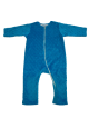 3–6 Month Electric Blue Minky Dot Baby Romper with Zipper and Pima Cotton Lining