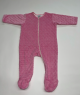 3–6 Months Rose Pink Minky Dot Baby Footie Romper with Full Zipper and Pima Cotton Lining